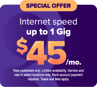 Oferta especial: velocidad de hasta 1 GB a $45